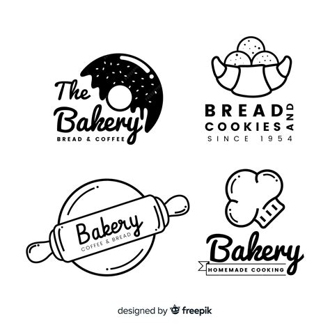 Premium Vector Line Art Bakery Logos