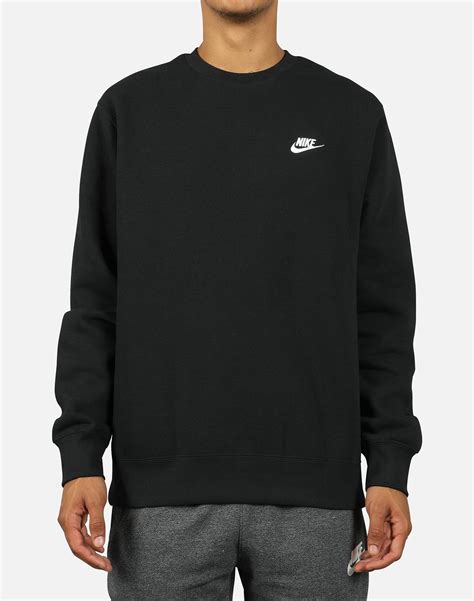 Nike Club Fleece Crew Sweatshirt In Blackwhite Black For Men Lyst