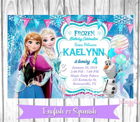 Frozen Invitation Frozen Birthday Invitation Frozen Invite Etsy México