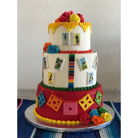 Loteria Cake Mexican Themed Cakes Mexican Fiesta Cake Fiesta Birthday Party