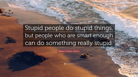 Robert Charles Wilson Quote Stupid People Do Stupid Things But