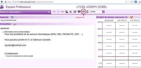 Pronote Professeur – LPO J.Zobel