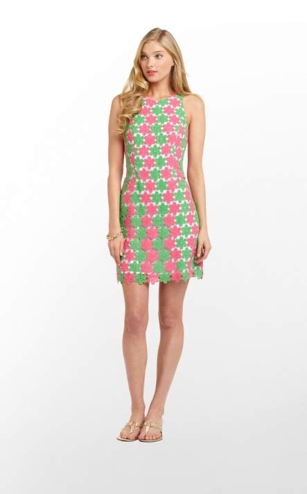 Lilly Pulitzer Pearl Dress In Two Tone Truly Petal Lace New Green 348