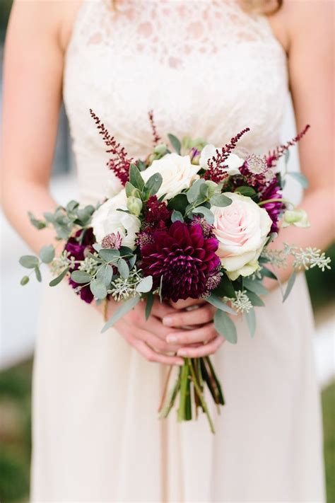 Pink And Burgundy Bridesmaid Bouquet Fall Wedding Bouquet Event