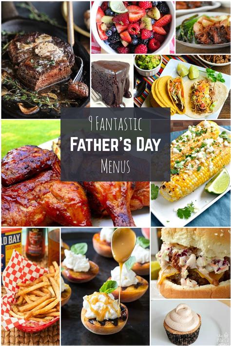 Here are 17 ideas perfect for staying home, staying indoors, and if you're not afraid to get wet. 9 Fantastic Father's Day Menus | Fathers day lunch ...