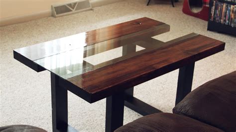 These wood dining tables with glass top are the perfect marriage of beauty and eclectic style. Glass & Wood Coffee Table with Faux Metal Legs - YouTube