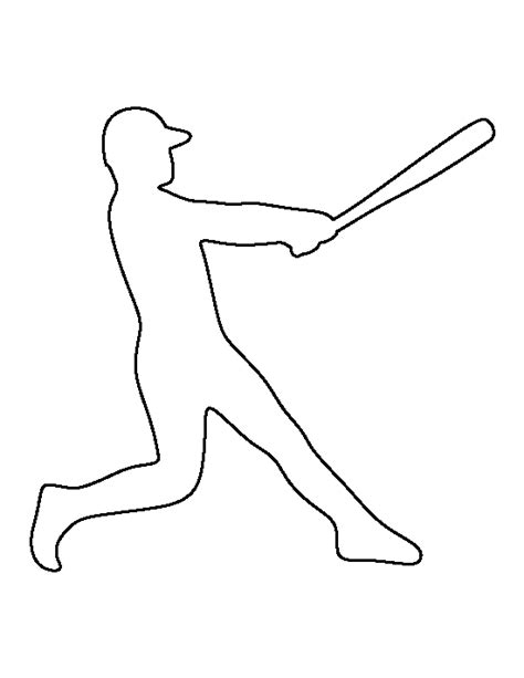 Baseball Player Pattern Use The Printable Outline For Crafts Creating