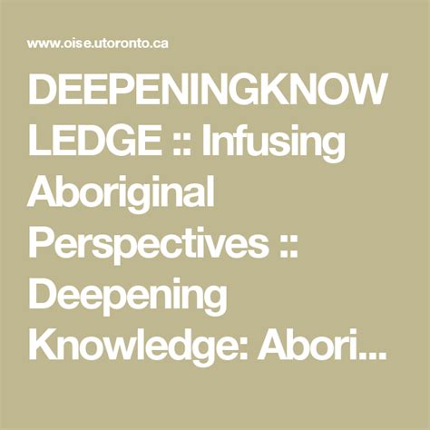 Deepeningknowledge Infusing Aboriginal Perspectives