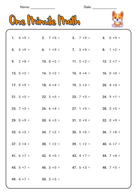 17 Best Images Of 1 Minute Timed Addition Worksheets Math Addition
