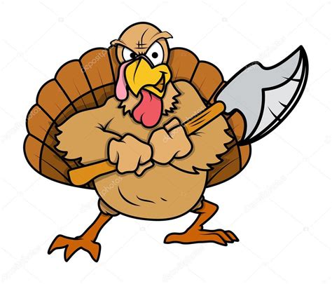 Angry Turkey Bird With Dagger — Stock Vector © Baavli 63099793