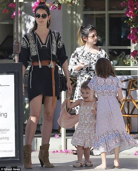 Alessandra Ambrosio And Lily Aldridge Enjoy A Lunch With Daughters