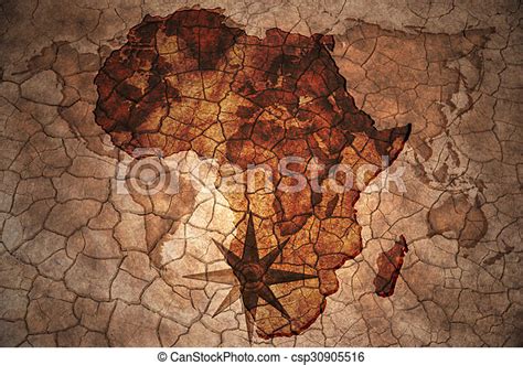 Vintage Africa Map Africa Map On Vintage Crack Paper Background