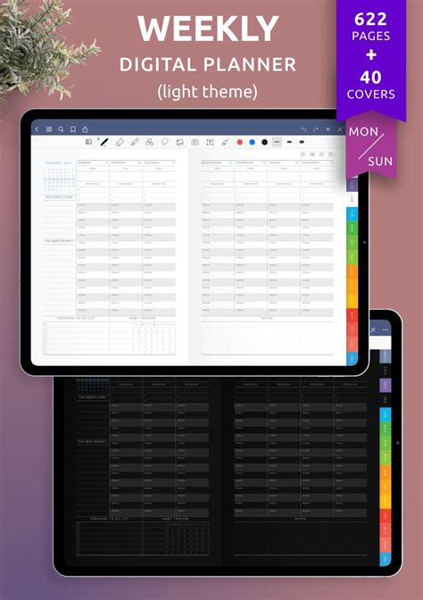 Download Weekly Digital Planner Pdf For Goodnotes Ipad