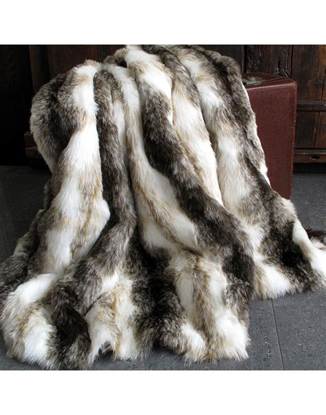 A faux fur blanket has almost all the benefits of real fur (especially when it comes to home decor) and none of the drawbacks. Italian Wolf Fur Throw | Large Striped Faux Fur Bedspread ...