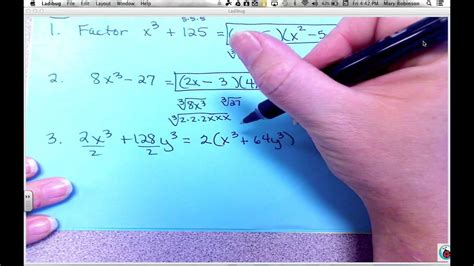 Factoring Sums And Differences Of Cubes Youtube