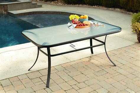 Essential Garden Bartlett Tempered Glass Rectangular Dining Table Limited Availability