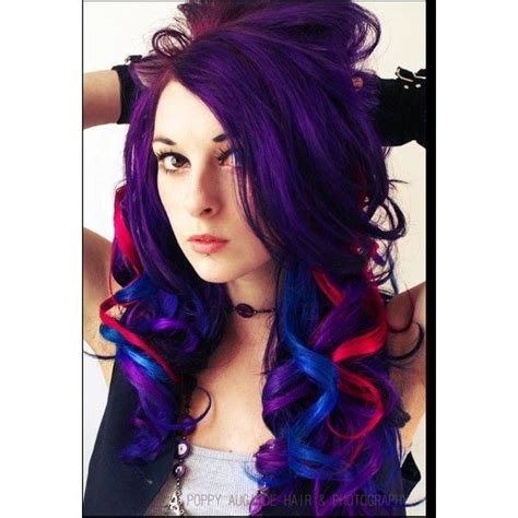 Purple Hair With Blue And Red Streaks Hair Pinterest Red Streaks