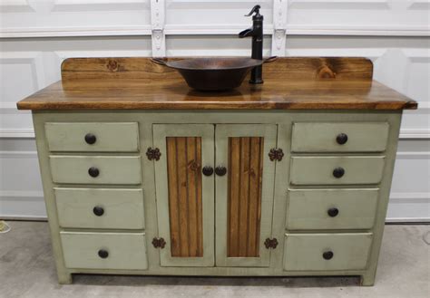 Rustic Farmhouse Vanity Copper Sink 60 Sage Green Etsy Canada