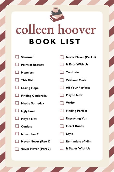 Colleen Hoover Books In Order Printable List Printable And Enjoyable