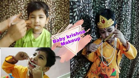 Baby krishna look 2019/boy krishna makeup/Getup, life with krish - YouTube