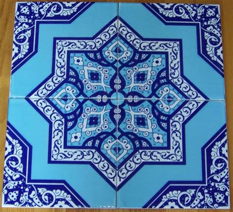 CLEARANCE Raised X Blue White Turkish Iznik Floral Ceramic