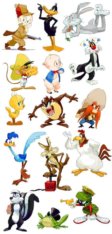 Many Different Cartoon Characters Are Depicted In This Image