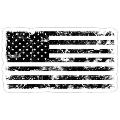American Flag Distressed Black Stickers By Zingarostudios Redbubble