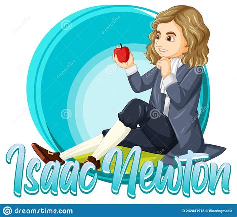 Retrato De Isaac Newton En Estilo De Caricatura Ilustración Del Vector