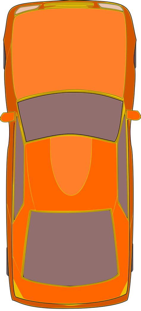 Clipart Orange Car Top View