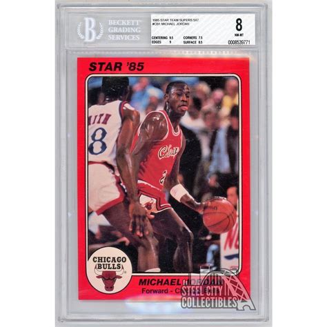 Michael Jordan 1985 Star Basketball Team Supers 5x7 Card Cb1 Bgs 8 Nm