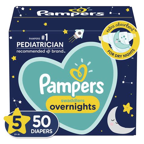 Pampers Swaddlers Overnights Diapers Size 5 50 Ct