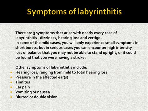 Ppt Labyrinthitis Causes Symptoms Daignosis Prevention And