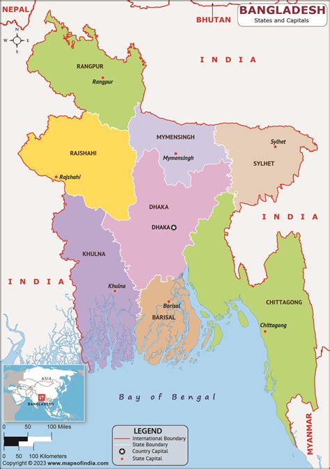 Bangladesh Districts And Capitals List And Map List Of Districts And