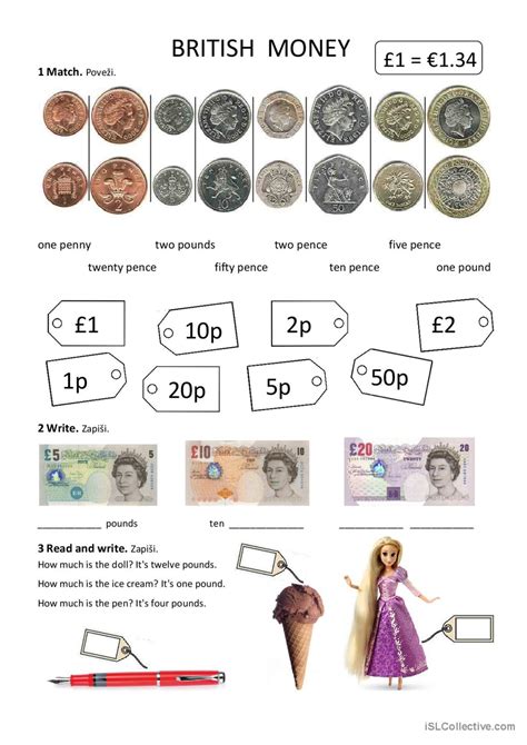 BRITISH MONEY English ESL Worksheets Pdf Doc