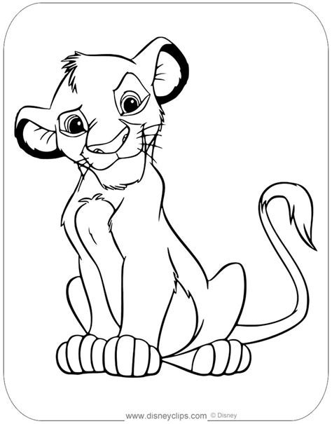 Free printable & coloring pages: Coloring page of Young Simba from Disney's The Lion King # ...
