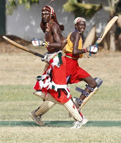 Maasai Warriors Playing Cricket Maasai Cricket Warrior