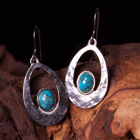 Turquoise Slate Cabochon Earrings Eyres Jewellery