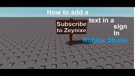 How To Add A Text In A Sign In Roblox Studio Easy Youtube