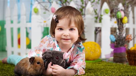 Children Girl With Rabbit Wallpapers 1920x1080 506483