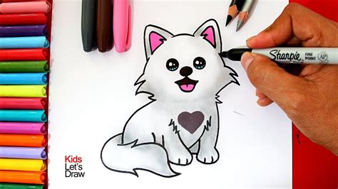 Aprende A Dibujar Un Lobo Blanco Kawaii Bebé How To Draw A Cute Baby