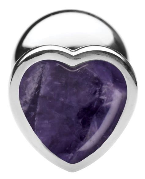 Genuine Amethyst Gemstone Heart Anal Plug Small Ag750 Small Free Discreet Usa Shipping Purple