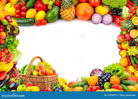 Frame From A Variety Of Vegetables And Fruits Stock Image Image Of