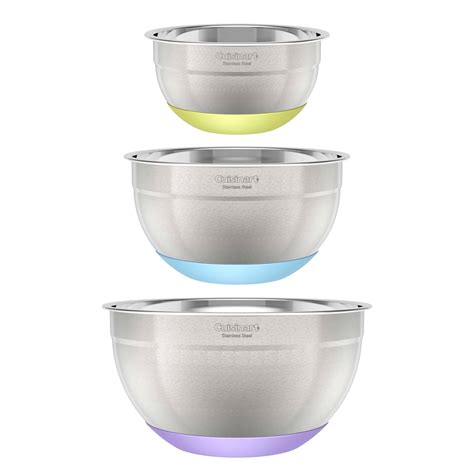 Cuisinart Ctg00smbs 3 Piece Mixing Bowl Set With Lids Stainless Steel