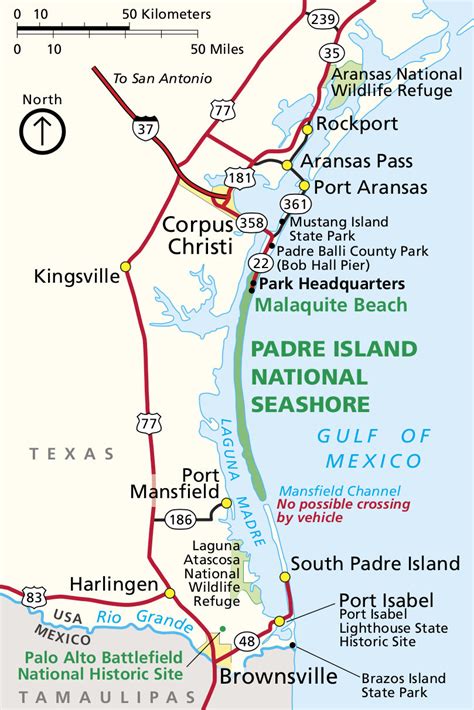 San Padre Island Map Map Of California Coast Cities
