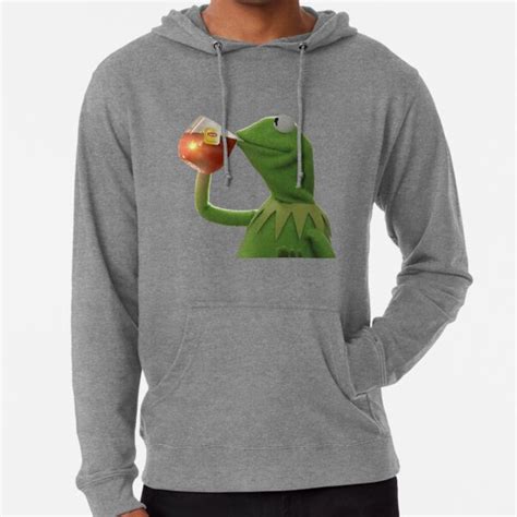 Tea Kermit Meme Lightweight Hoodie For Sale By Queentones Redbubble