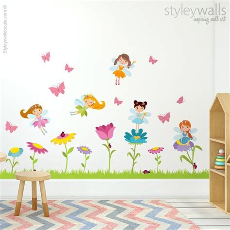 Fairies Wall Decal Fairy Wall Decal Flowers Wall Decal