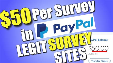 make 50 00 per survey online free paypal money get paid to take surveys in 2021 youtube