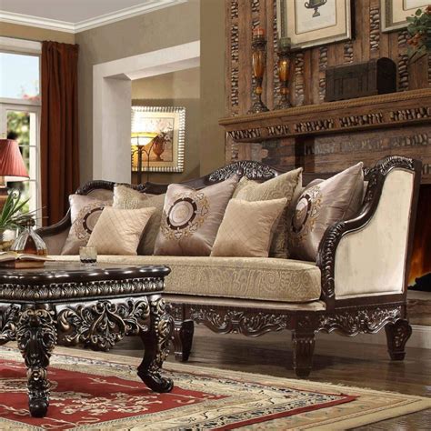 Light Gray Fabric And Gold Finish Sofa Traditional Homey Design Hd 2670