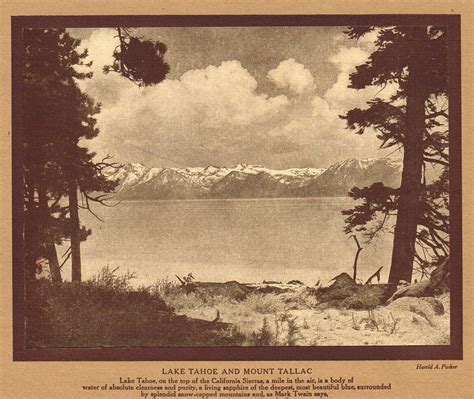 1910s Photo Gravure Of Lake Tahoe And Mount Tallac California