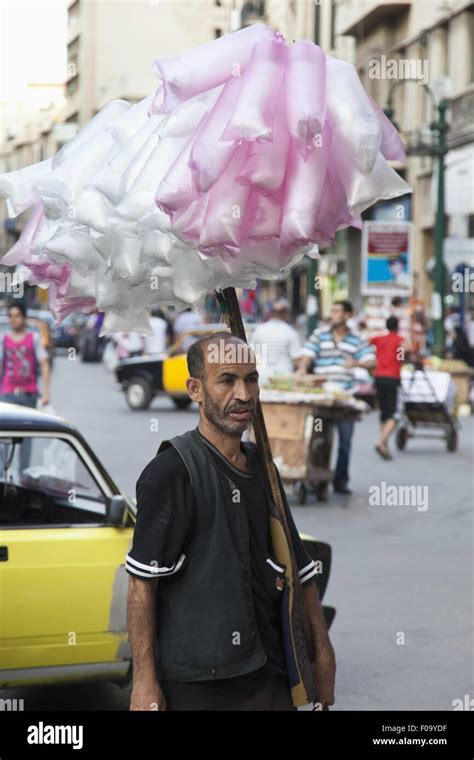 Cotton Candy Seller On Street Of Alexandria Egypt Stock Photo Alamy